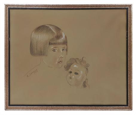 Meisje met haar popje 1932