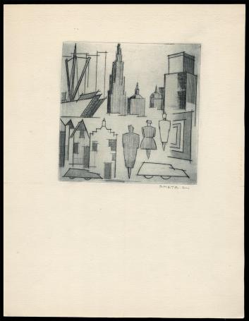 Gestileerde ets van Antwerpen