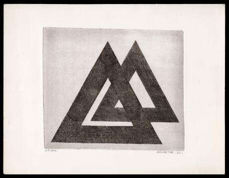 Abstractie, twee driehoeken 1st afd