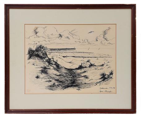 Pentekening Oostendse duinen 1970