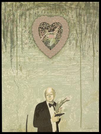 Met pistool, sigaar en bloemen WKKA12