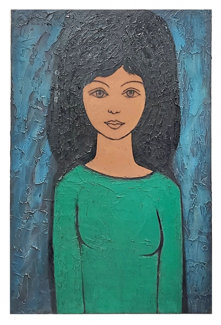 Jong meisje met groen kleed