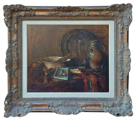 Stilleven, Het schildersmateriaal op tafel