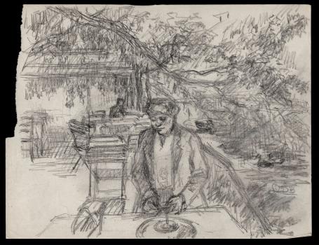 Mensen op een Brussels terras (+/- 1897)