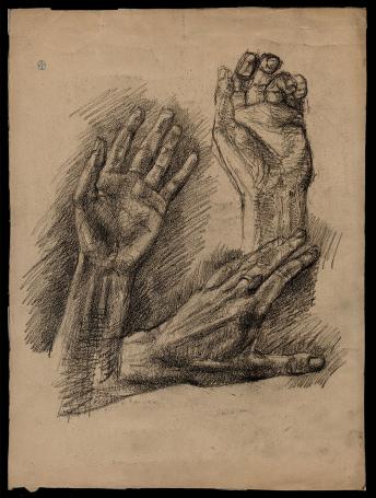 Schets, drie handen (+/- 1905) 