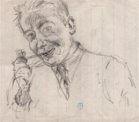 Tekening van Belgische kunstenaar Lucien van der Borcht