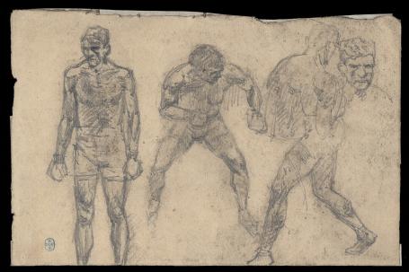 Schetsen, boxers en straataanzicht (+/- 1895)