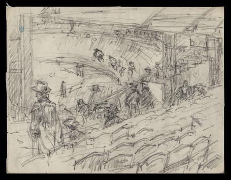 Schets, de velodroom  (+/- 1895)