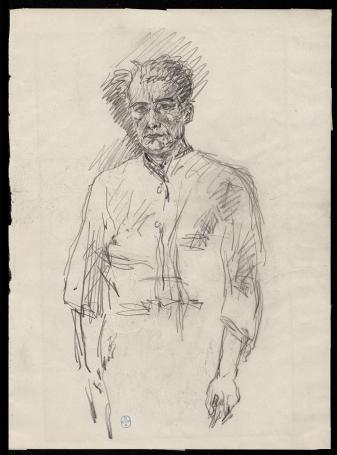 Schetsen, mannenportret en hordelopers (+/- 1899)