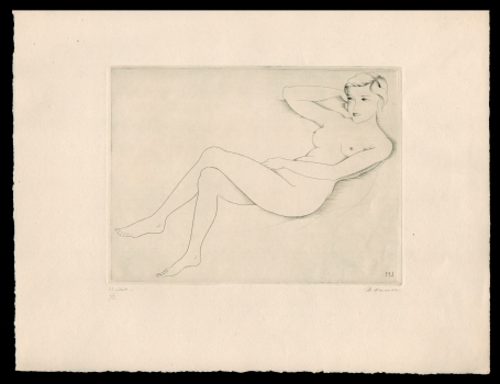 Naakt liggende stijlvolle dame 2de staat 2/3