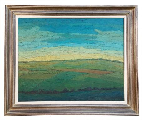 Landschap, de velden bij Moerbeke Waas