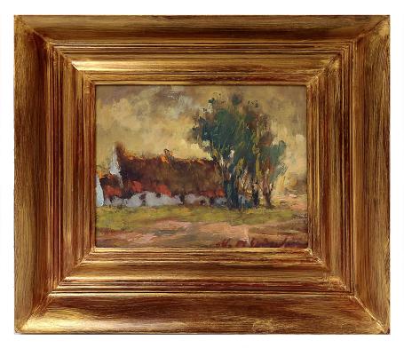 Landschapje met boerderijtje en bomen