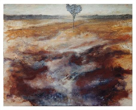 Silence is the Answer – Lyrisch Abstract Schilderij door Mia Moreaux (160 x 120 cm)