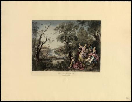 Herdruk,  Le Printemps E.A. Champollion naar Nicolas Lancret 1890