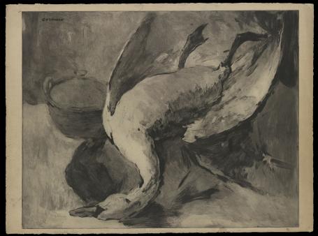 Stilleven, dode zwaan met pot (voorlaatste staat)