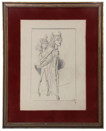 Tekening, duivelse dames 1949