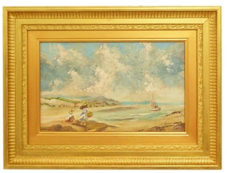 Girls playing at the beach