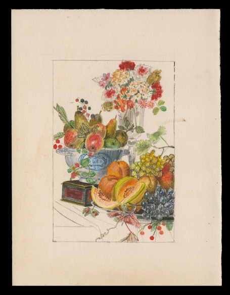 Voorstudie,  Bloemen- en fruitstilleven naar de grote meesters