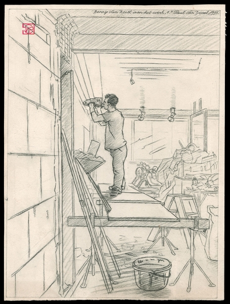 Benny van Reeth aan het werk, 1  1995