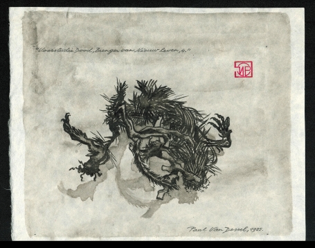 Aquarel: "Voorstudie Dood, Brenger van Nieuw leven, 4." 1985