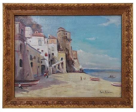 Zuiders tafereel, dorpje aan het strand