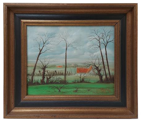 Fris landschapje met twee boerderijen