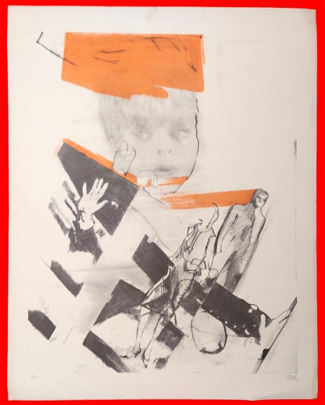 Litho Compositie met kinderhoofdje 1960 37/100