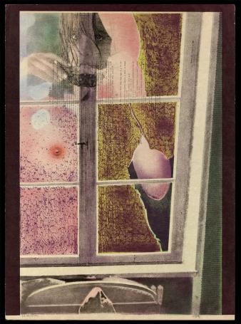 Litho 1974 Peeping out (met de hand opgehoogd) EA