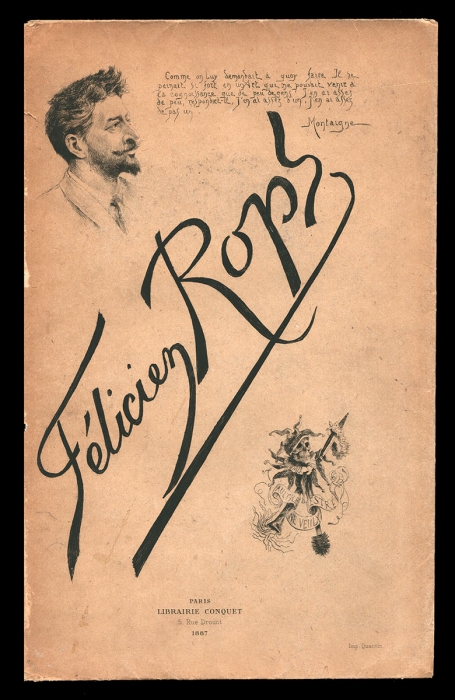 Portrait de rops à la marotte macabre  1887 Exsteens 834 II 3