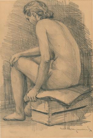 Potloodtekening van de Belgische kunstenaar Casimir Heymans