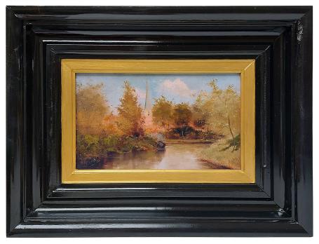 Zicht op de vijver aan de kerk 1885