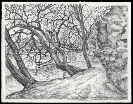 Winter in het park 1986