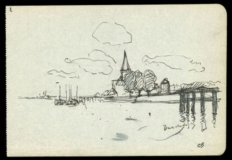 Tekening uit 1925 van Richard Richard Baseleer