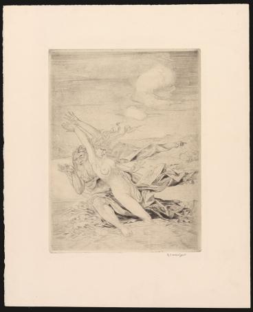 Man met naakte vrouw aan het water