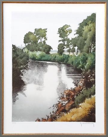 Litho van de Belgische kunstenaar Roger Hebbelinck