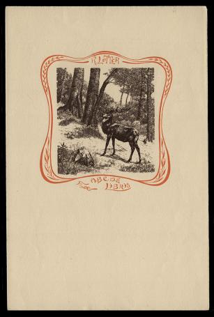 Het hert R. Lutter Ex Libris ABCDE