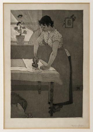 Armand Rassenfosse met een ets uit 1893