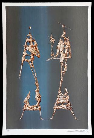 litho, man geeft beeldje aan vrouw 1979 93/99