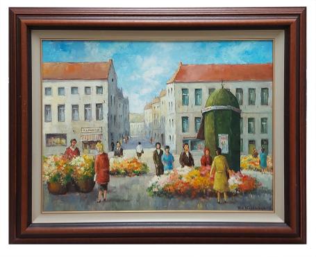 De twee bloemenverkoopsters op de markt