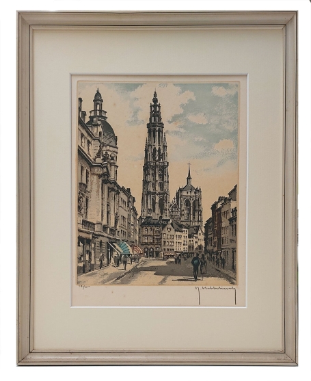 Antwerpse litho van Roger Hebbelinck kopen