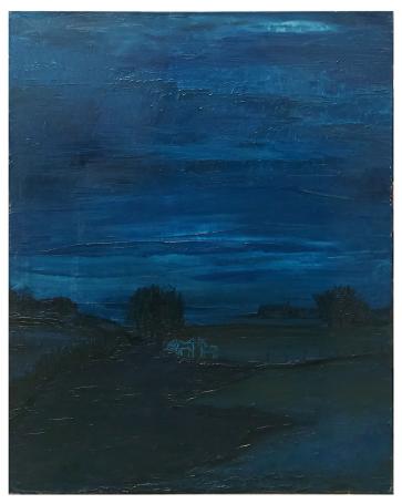 Groot blauw schilderij van Roger Nellens kopen