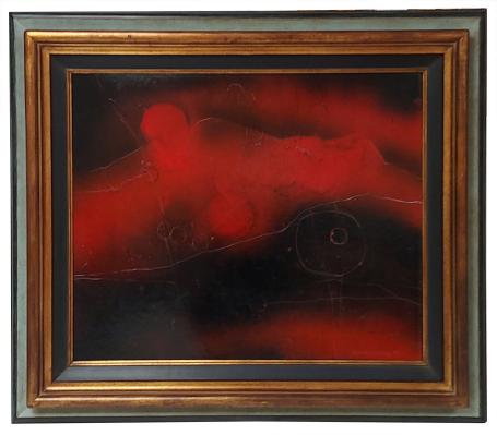 De zwart rode abstractie van de leven 1985