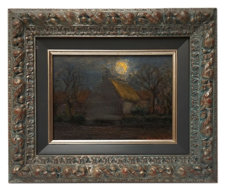 De maan boven de boerderij