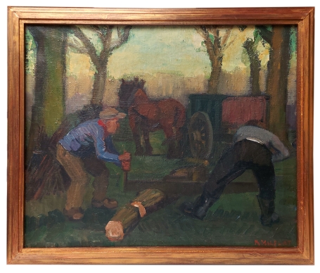 De houtzagers in het bos