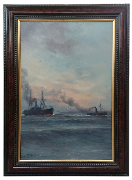 Stoomboten op het water