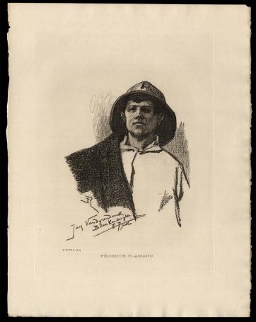 Heliogravure Pêcheur flamand Exsteens 1117