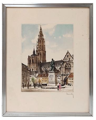 De Kathedraal en Rubens vanaf de Groenplaats