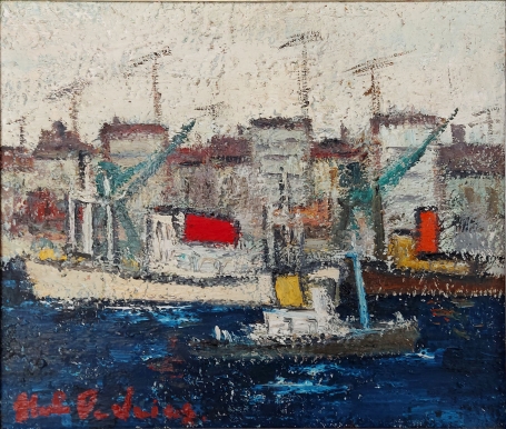 Kunstwerkje van Hubert De Vries, schilderij Oostende