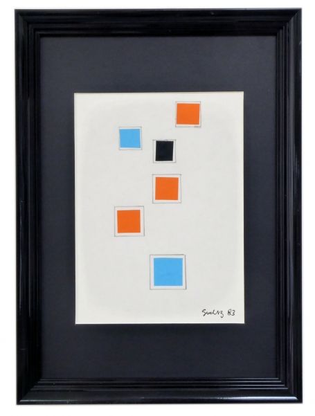 Geometrische gekleurde vierkanten 1983