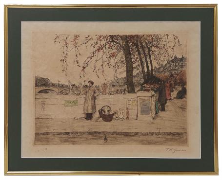 Vendeur de statues sur la Seine à Paris